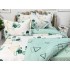 Lenjerie pat dublu, Finet, 6 piese, Alb-Verde, frunze [7]
