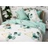 Lenjerie pat dublu, Finet, 6 piese, Alb-Verde, frunze [9]
