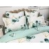 Lenjerie pat dublu, Finet, 6 piese, Alb-Verde, frunze [5]