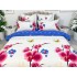 Lenjerie pat dublu, Finet, 6 piese, Alb-Roz, orhidee, fluturi [3]