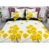 Lenjerie pat dublu, Finet, 6 piese, Galben, flori [3]