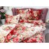 Lenjerie pat dublu, Finet, 6 piese, Bej-Rosu, flori [7]