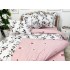 Lenjerie pat dublu, Finet, 6 piese, Roz pudra, flori [8]