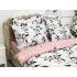 Lenjerie pat dublu, Finet, 6 piese, Roz pudra, flori [5]