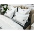 Lenjerie pat dublu, Finet, 6 piese, Alb-Gri, stelute [6]
