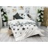 Lenjerie pat dublu, Finet, 6 piese, Alb-Gri, stelute [9]