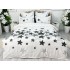 Lenjerie pat dublu, Finet, 6 piese, Alb-Gri, stelute [2]
