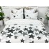 Lenjerie pat dublu, Finet, 6 piese, Alb-Gri, stelute [3]