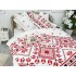 Lenjerie pat dublu, Finet, 6 piese, Alb-Rosu, model traditional [8]