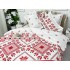 Lenjerie pat dublu, Finet, 6 piese, Alb-Rosu, model traditional [9]