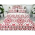 Lenjerie pat dublu, Finet, 6 piese, Alb-Rosu, model traditional [3]