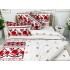 Lenjerie pat dublu, Finet, 6 piese, Alb-Rosu, model traditional [7]