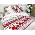 Lenjerie pat dublu, Finet, 6 piese, Alb-Rosu, model traditional [8]