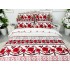 Lenjerie pat dublu, Finet, 6 piese, Alb-Rosu, model traditional [3]