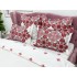 Lenjerie pat dublu, Finet, 6 piese, Alb-Rosu, model traditional [6]