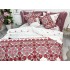 Lenjerie pat dublu, Finet, 6 piese, Alb-Rosu, model traditional [9]