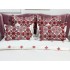 Lenjerie pat dublu, Finet, 6 piese, Alb-Rosu, model traditional [4]