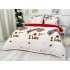 Lenjerie pat dublu, Finet, 6 piese, Alb-Rosu, bufnite [9]