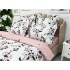 Lenjerie pat dublu cu ELASTIC, Finet, 6 piese, Roz, flori [6]
