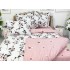 Lenjerie pat dublu cu ELASTIC, Finet, 6 piese, Roz, flori [7]
