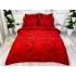 Lenjerie pat dublu, Finet, 6 piese, Rosu, trandafiri [2]