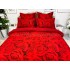 Lenjerie pat dublu, Finet, 6 piese, Rosu, trandafiri [3]