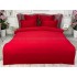 Lenjerie pat dublu cu ELASTIC, Finet, 6 piese, Rosu [2]
