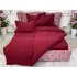 Lenjerie pat dublu cu ELASTIC, Finet, 6 piese, Grena [7]