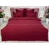 Lenjerie pat dublu cu ELASTIC, Finet, 6 piese, Grena [2]