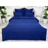 Lenjerie pat dublu cu ELASTIC, Finet, 6 piese, Albastru intens [2]