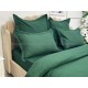 Lenjerie pat dublu, BUMBAC FINET, 6 piese, cu ELASTIC, Verde smarald