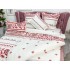 Lenjerie pat dublu cu ELASTIC, Finet, 6 piese, Alb-Rosu, model traditional [7]