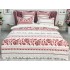 Lenjerie pat dublu cu ELASTIC, Finet, 6 piese, Alb-Rosu, model traditional [2]