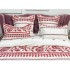 Lenjerie pat dublu cu ELASTIC, Finet, 6 piese, Alb-Rosu, model traditional [4]