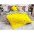 Lenjerie pat dublu,  FINET, 6 piese, Jojo Home, Galben-Gri, gene, inimioare [9]