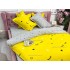 Lenjerie pat dublu,  FINET, 6 piese, Jojo Home, Galben-Gri, gene, inimioare [8]