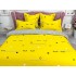Lenjerie pat dublu,  FINET, 6 piese, Jojo Home, Galben-Gri, gene, inimioare [3]