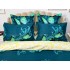 Lenjerie pat dublu,  FINET, 6 piese, Jojo Home, Turquoise-Multicolor, fluturi [4]