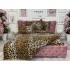 Lenjerie pat dublu,  FINET, 6 piese, cu ELASTIC, Jojo Home, Maro-Multicolor, animal print [7]