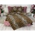 Lenjerie pat dublu,  FINET, 6 piese, cu ELASTIC, Jojo Home, Maro-Multicolor, animal print [9]