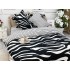 Lenjerie pat dublu,  FINET, 6 piese, cu ELASTIC, Jojo Home, Alb-Negru, animal print [8]