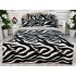Lenjerie pat dublu,  FINET, 6 piese, cu ELASTIC, Jojo Home, Alb-Negru, animal print [2]
