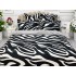 Lenjerie pat dublu,  FINET, 6 piese, cu ELASTIC, Jojo Home, Alb-Negru, animal print [3]