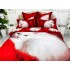Lenjerie pat dublu,  FINET, Imprimeu Digital - Identic cu poza, 6 piese, Jojo Home, Rosu-Alb, pisicuta [3]