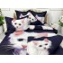 Lenjerie pat dublu,  FINET, Imprimeu Digital - Identic cu poza, 6 piese, Jojo Home, Bleumarin-Alb, pisicuta [8]