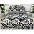 Lenjerie pat dublu,  FINET, 6 piese, Jojo Home, Alb-Negru, model abstract [2]