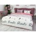 Lenjerie pat dublu, Super Pufoasa COCOLINO,cu ELASTIC, 4 piese, Jojo Home, Roz-Multicolor, iepurasi [9]