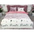Lenjerie pat dublu, Super Pufoasa COCOLINO,cu ELASTIC, 4 piese, Jojo Home, Roz-Multicolor, iepurasi [2]