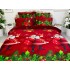 Lenjerie pat dublu, Super Pufoasa COCOLINO, 6 piese, Jojo Home, Rosu-Verde, Mos Craciun [3]