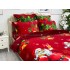 Lenjerie pat dublu, Super Pufoasa COCOLINO, 6 piese, Jojo Home, Rosu-Verde, Mos Craciun [5]